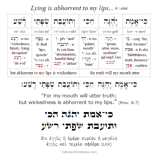 Proverbs 8:7 Hebrew Lesson