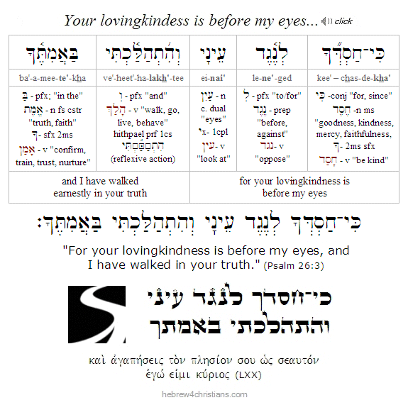 Psalm 26:3 Hebrew Lesson