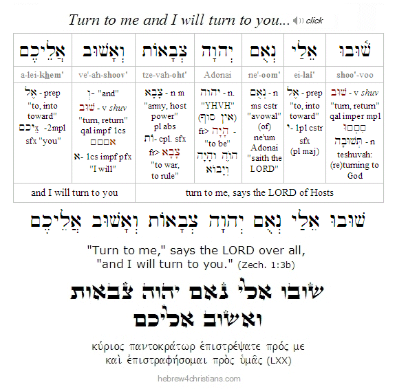 Zechariah 1:3b Hebrew Lesson