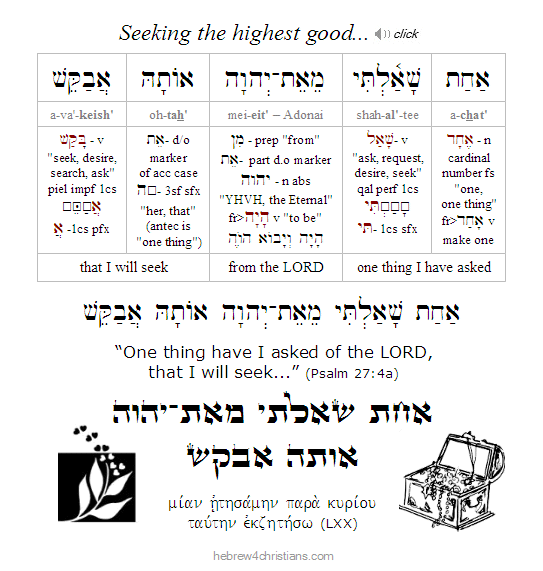 Psalm 27:4 Hebrew lesson